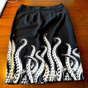 Black skirt with fun kraken print